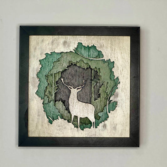 Deer Forest Shadow Box